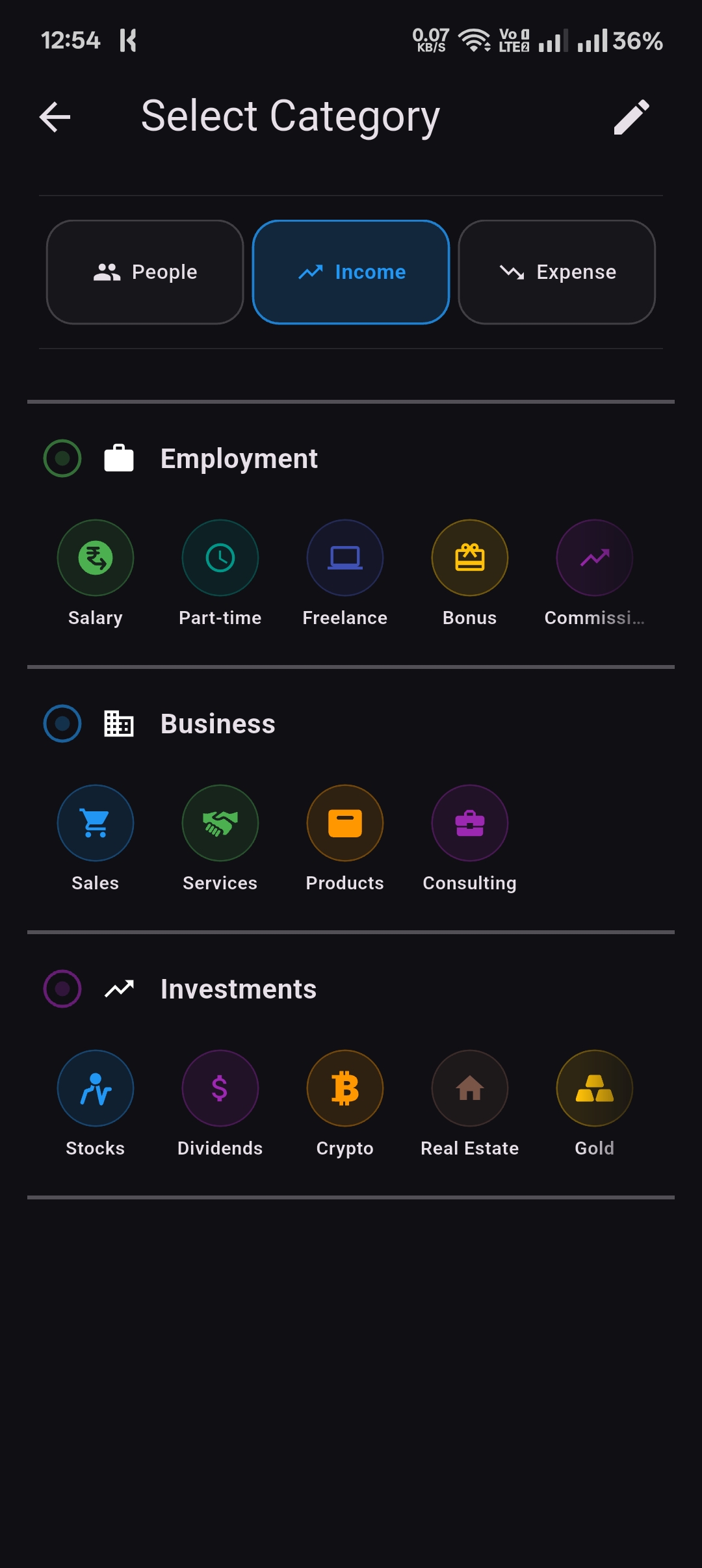 MyMoney screenshot